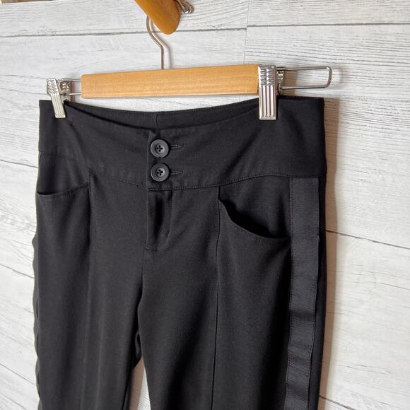 Cabi Pants Womens Size 4 Black Tuxedo Stripe Stretch Knit Ponte Style Pockets - Picture 9 of 15